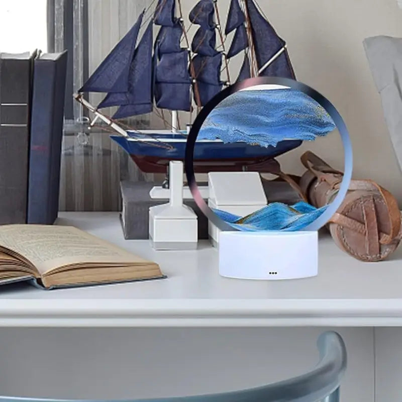 3D quicksand LED table lamp for home decor