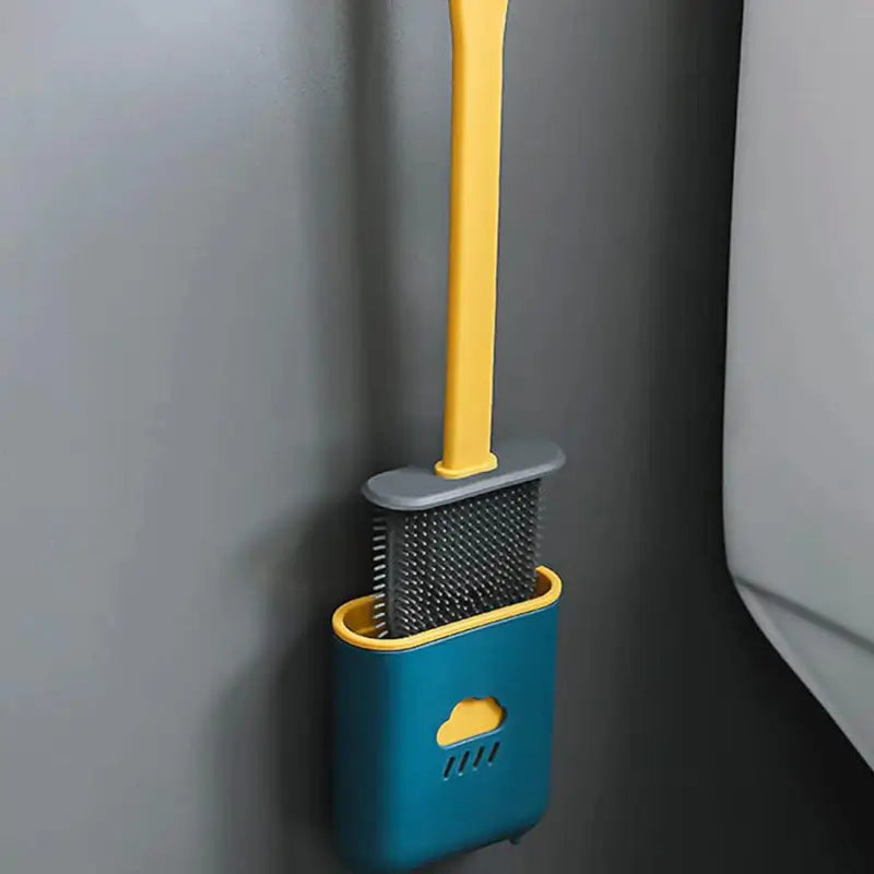 Bathroom toilet cleaning brush with ventilated holder