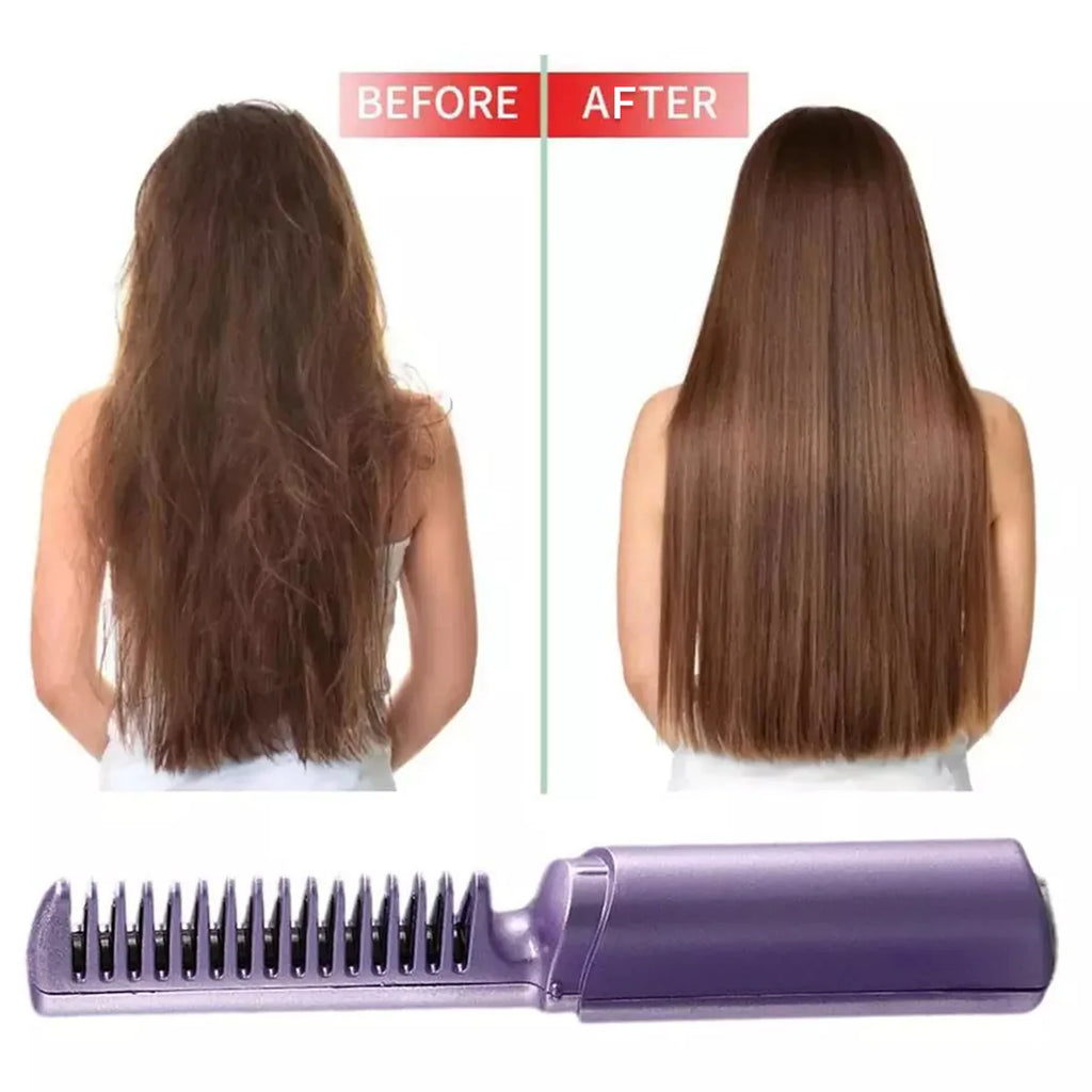 Cordless rechargeable hair styling comb