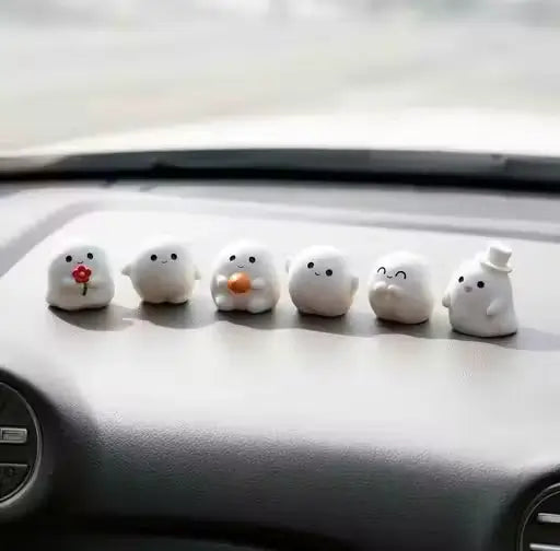 Cute anime style ghost dashboard accessories