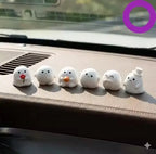 Cute white ghost figurines for car dashboard decor