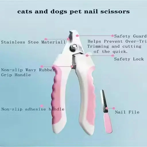 Dog and cat grooming tools with nail clipper