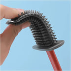 Flexible toilet cleaning brush with wall mount holder