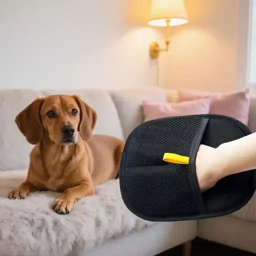 Hair removal glove for pet shedding control