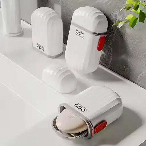 Lightweight plastic soap holder for camping and outdoor use