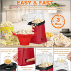 Portable popcorn machine for healthy homemade popcorn