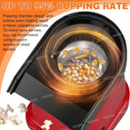 Red electric popcorn maker with hot air popping