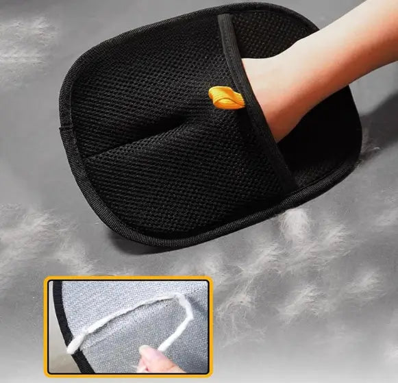 Reusable pet hair remover grooming glove