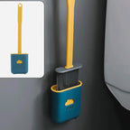 Silicone toilet brush with quick dry holder