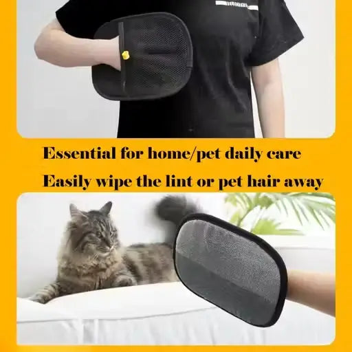 Soft pet grooming glove for fur cleaning