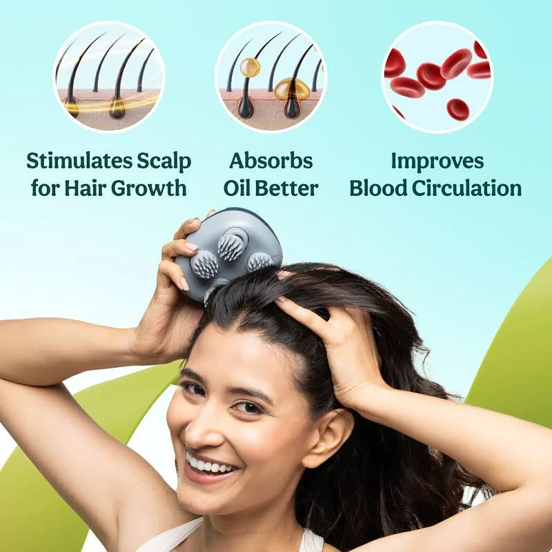 Soft silicone scalp scrubber and massager