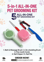5-in-1 Pet Grooming Kit with Steam Brush, Flea Comb & Hair Remover